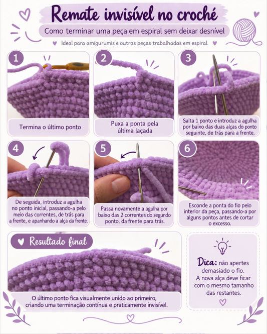 Remate Especial: Como evitar um degrau no final do amigurumi