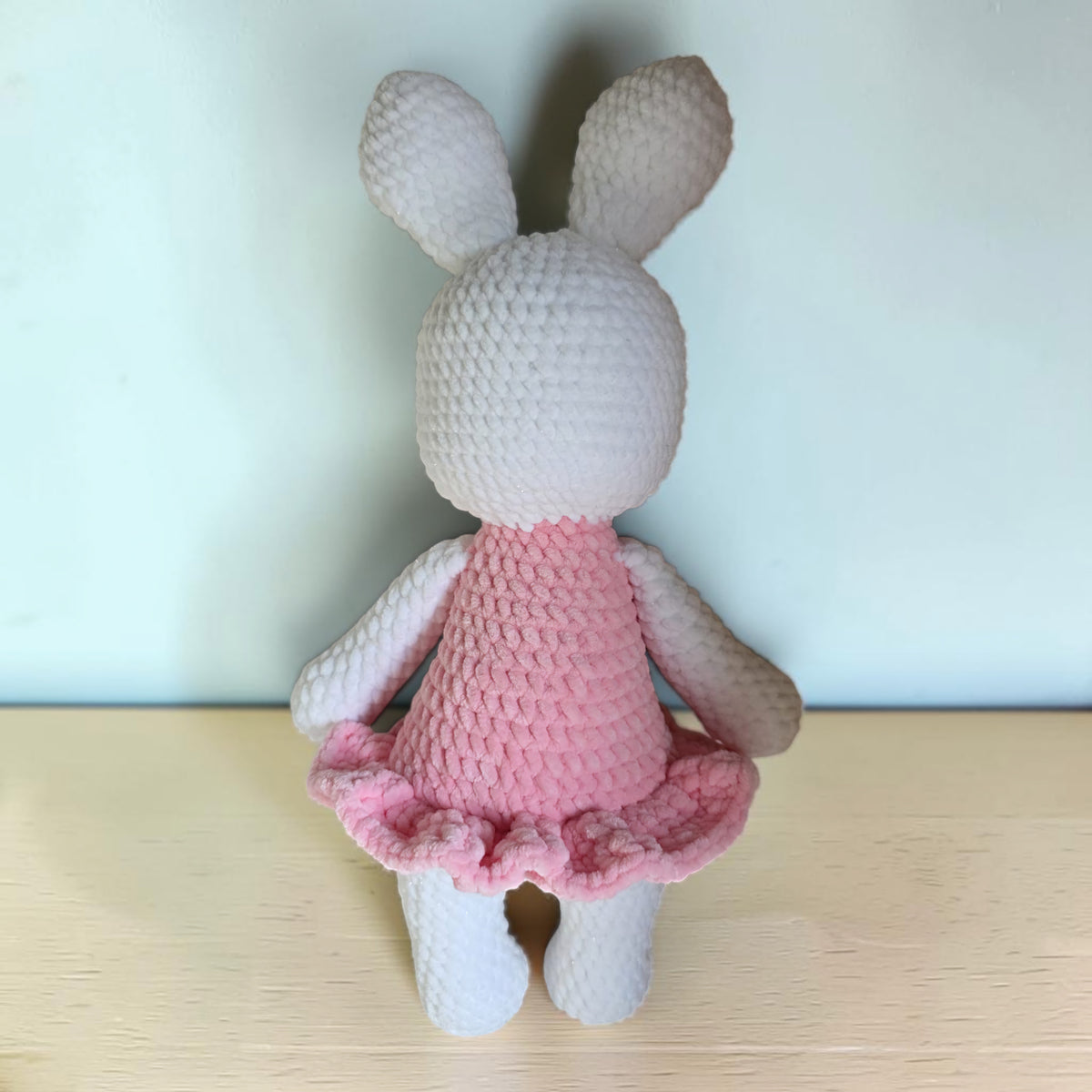 Crochet Pink Bunny in a Dress, alternative view 2