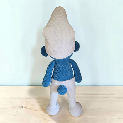 Duende Azul de Gorro Branco, vista alternativa 2 em croché