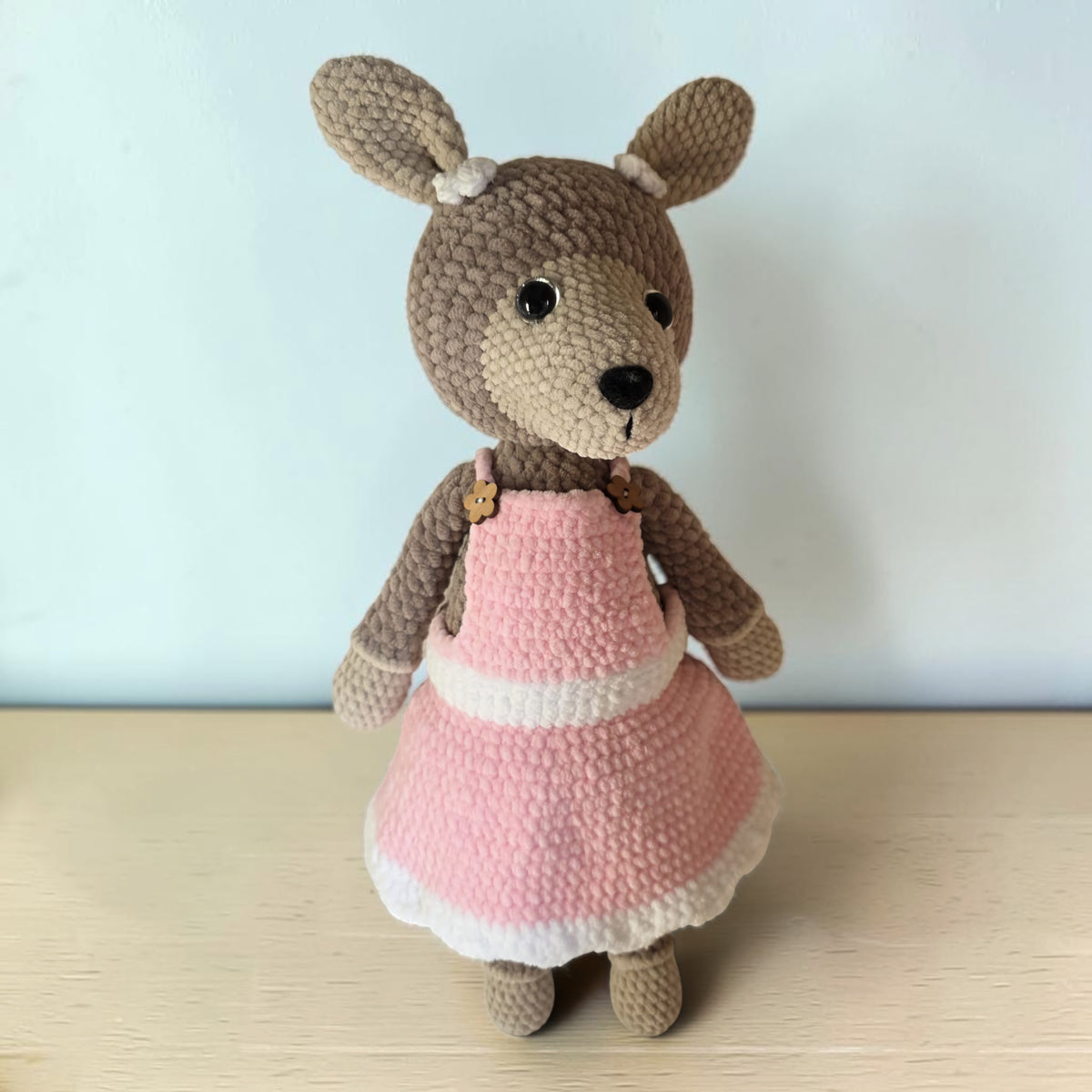 Crochet Sheep in a Pink Dress, alternative view 2