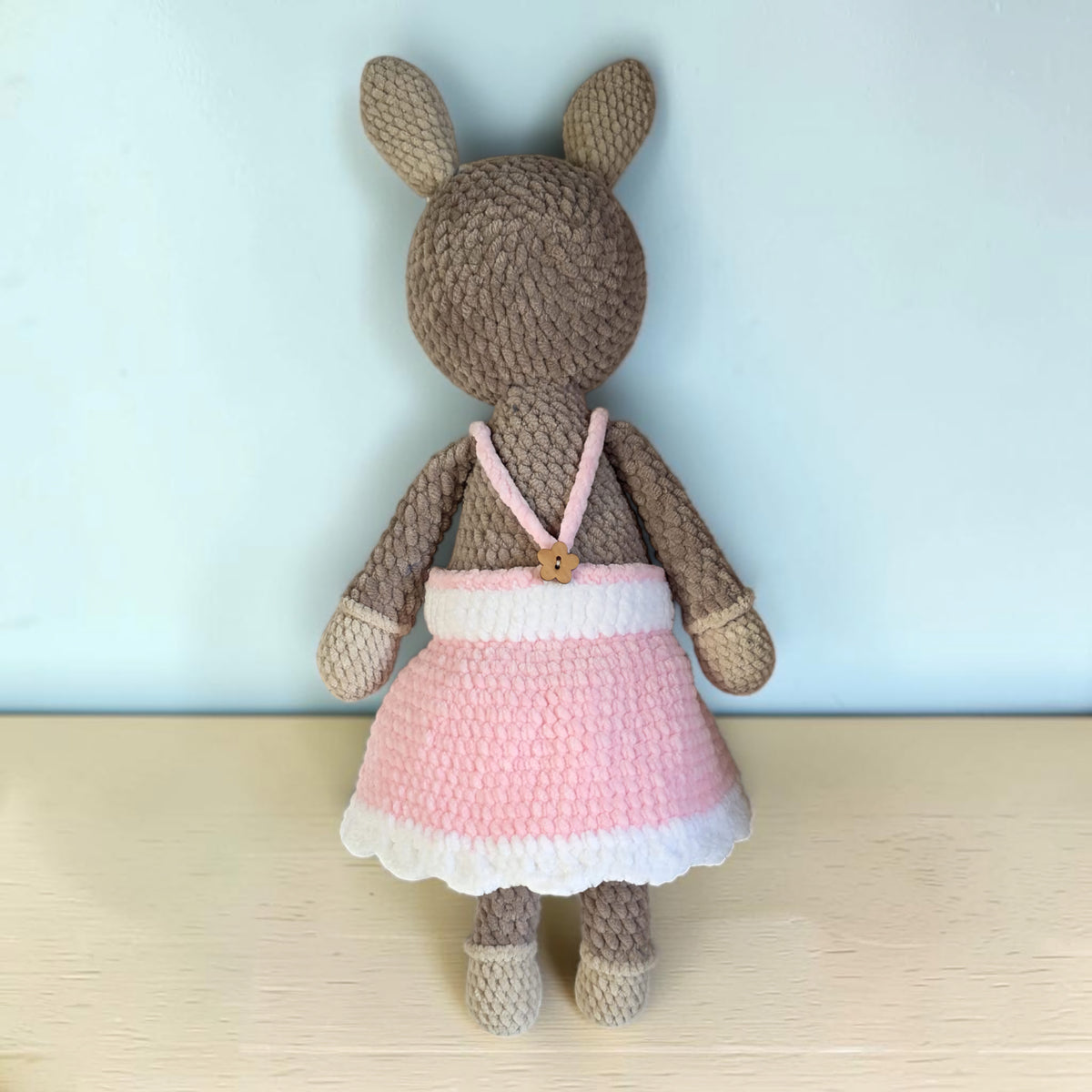 Crochet Sheep in a Pink Dress, alternative view 3
