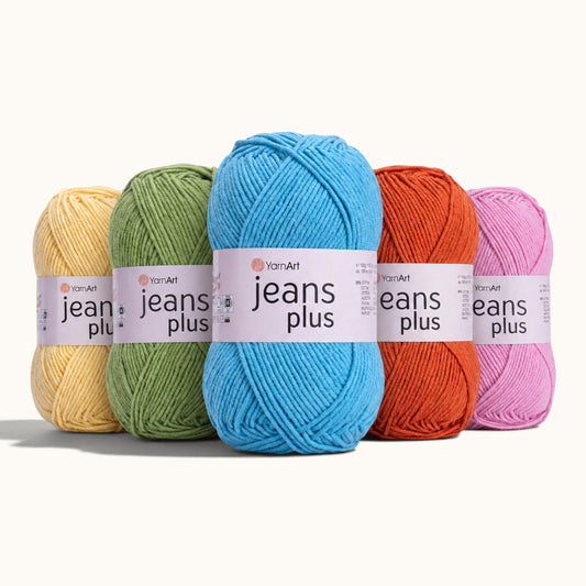 YarnArt Jeans Plus — fio grosso 55% algodão e 45% acrílico para amigurumi e croché
