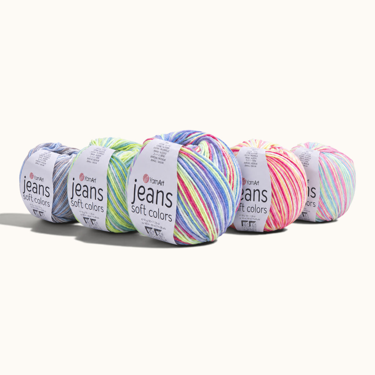 YarnArt Jeans Soft Colors — 55% cotton and 45% acrylic yarn in soft colours for amigurumi