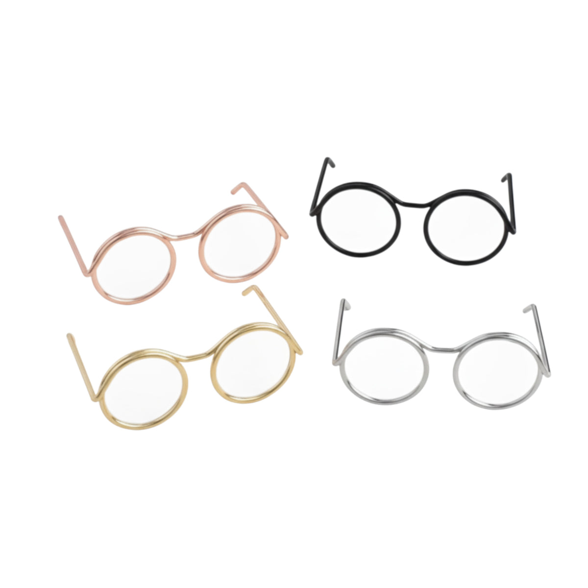 Mini round steel glasses for amigurumi in various colours